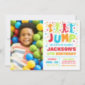 Jump Birthday Invitation, Trampoline Bounce House Kaart (Voorkant)