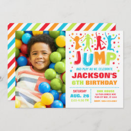 Jump Birthday Invitation, Trampoline Bounce House Kaart