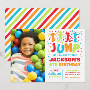 Jump Birthday Invitation, Trampoline Bounce House Kaart