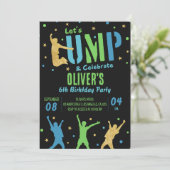 Jump Birthday Party Invitation Bounce House Party Kaart (Staand voorkant)