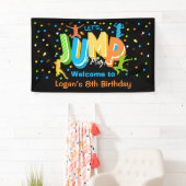 Jump Birthday Party Vinyl Welkom Banner (Insitu)