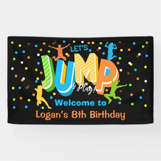 Jump Birthday Party Vinyl Welkom Banner (Horizontaal)