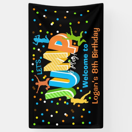 Jump Birthday Party Vinyl Welkom Banner (Verticaal)