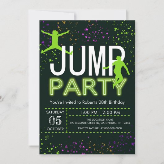 Jump Birthday Uitnodiging (Voorkant)