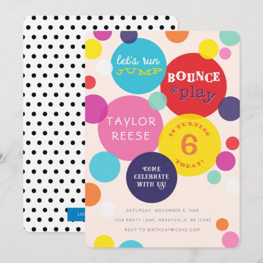 Jump Bounce House Birthday Uitnodiging (Voorkant / Achterkant)