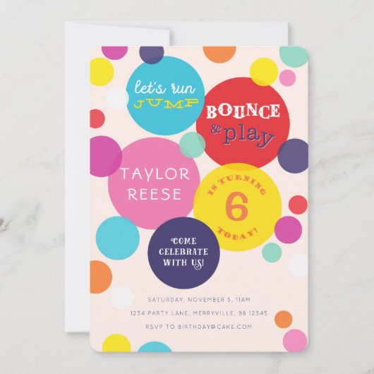 Jump Bounce House Birthday Uitnodiging (Voorkant)