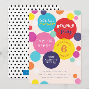 Jump Bounce House Birthday Uitnodiging