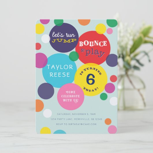 Jump Bounce House Birthday Uitnodiging (Staand voorkant)