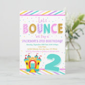 Jump Bounce House - Kleurrijk Kids Verjaardagsfees Kaart (Staand voorkant)