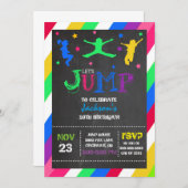 Jump Bounce House Trampoline Birthday Uitnodiging (Voorkant / Achterkant)