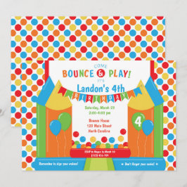 Jump Bounce House Trampoline Birthday Uitnodiging