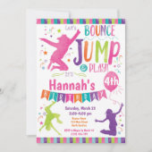 Jump Bounce House Trampoline Birthday Uitnodiging (Voorkant)