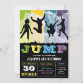 Jump Bounce House Trampoline Party Birthday Invite Kaart (Voorkant)
