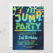 Jump Bounce Neon Jumping Trampoline Verjaardagsfee Kaart (Voorkant)
