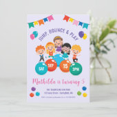 Jump Bounce Play Indoor Speeltuin Verjaardagsfeest Kaart (Staand voorkant)