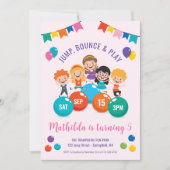 Jump Bounce Play Indoor Speeltuin Verjaardagsfeest Kaart (Voorkant)