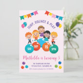 Jump Bounce Play Indoor Speeltuin Verjaardagsfeest Kaart (Staand voorkant)