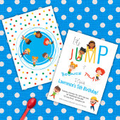 Jump Bounce Play Trampoline Park Party Verjaardag Kaart