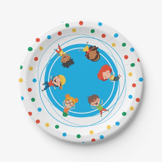 Jump Bounce Play Trampoline Park Party Verjaardag Papieren Bordje (Voorkant)