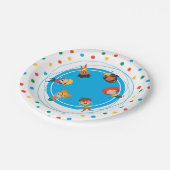 Jump Bounce Play Trampoline Park Party Verjaardag Papieren Bordje (Gekanteld)