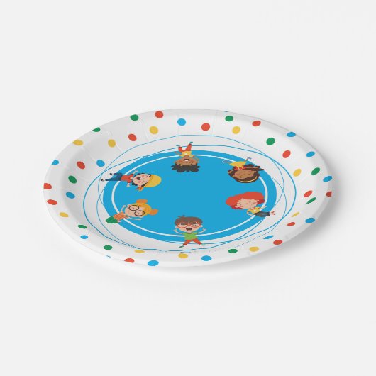 Jump Bounce Play Trampoline Park Party Verjaardag Papieren Bordje (Gekanteld)