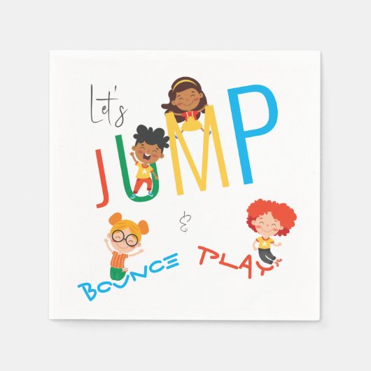 Jump Bounce Play Trampoline Park Party Verjaardag Servet (Voorkant)
