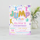 Jump Bounce Play Verjaardag Jump Trampoline Party Kaart (Staand voorkant)
