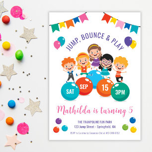 Jump Bounce Spelen Indoor Speeltuin Feest Verjaard Kaart