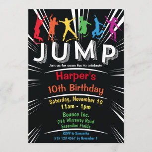 Jump Bounce Trampoline Verjaardagsfeest Kaart