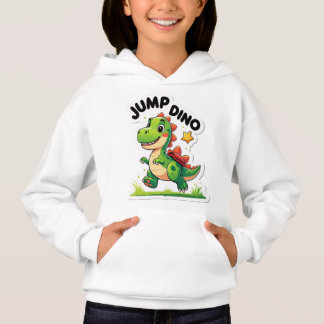 Jump Dino – Speelse Cartoon Sticker hoodie