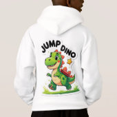 Jump Dino – Speelse Cartoon Sticker hoodie (Achterkant)