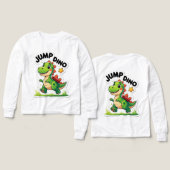 Jump Dino – Speelse Cartoon Sticker T-shirt (Voorkant /achterkant)