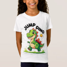 Jump Dino – Speelse Cartoon Sticker T-shirt