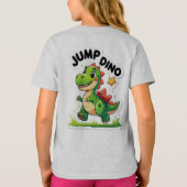 Jump Dino – Speelse Cartoon Sticker T-shirt (Achterkant)