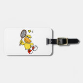 Jump Duck tennis | Achtergrondkleur kiezen Bagagelabel (Voorkant horizontaal)