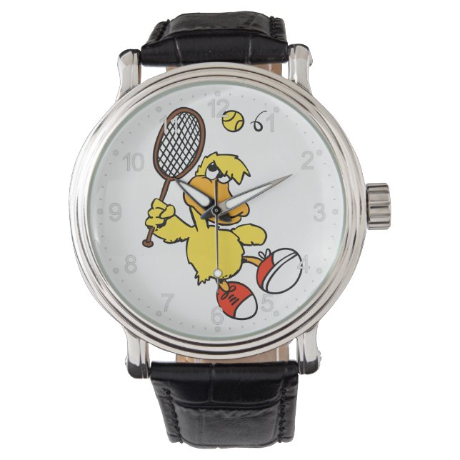 Jump Duck tennis | Achtergrondkleur kiezen Horloge (Voorkant)