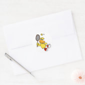 Jump Duck tennis | Achtergrondkleur kiezen Ronde Sticker (Envelop)