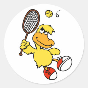 Jump Duck tennis   Achtergrondkleur kiezen Ronde Sticker