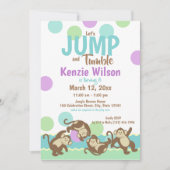 Jump en Tumble Monkey verjaardagsfeestje Kaart (Voorkant)