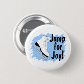 Jump for Joy Blue Schaats Ronde Button 5,7 Cm (Voorkant /achterkant)