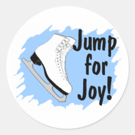 Jump for Joy Blue Schaats Ronde Sticker