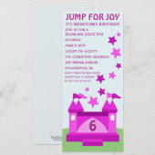 Jump for Joy Bounce House Birthday Uitnodiging (Voorkant / Achterkant)