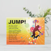 Jump for Joy Bounce House Uitnodiging (Staand voorkant)