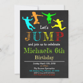 Jump Gymnastics Flip Chalkboard Boy Birthday Kaart