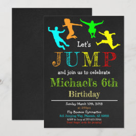Jump Gymnastics Flip Chalkboard Boy Birthday Kaart