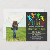 Jump Gymnastiek Flip Krijtbord Jongen Verjaardag Kaart (Voorkant)