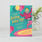 Jump Into 10 Trampoline Party Girls 10th Birthday Kaart (Staand voorkant)