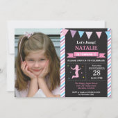 Jump Invitation Trampoline Birthday Party Kaart (Voorkant)