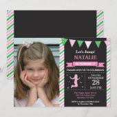 Jump Invitation Trampoline Birthday Party Kaart (Voorkant / Achterkant)