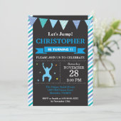 Jump Invitation Trampoline Birthday Party Kaart (Staand voorkant)